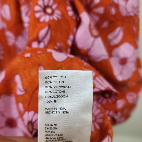 Freee People Miss Daisy floral printed ruffle smock blouse woman's size medium - Picture 12 of 13